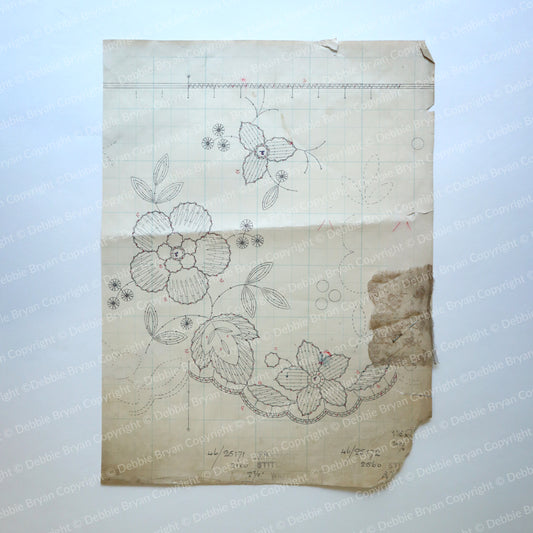 Nottingham Lace Draughtsman Drawing 46/25172 on a white background