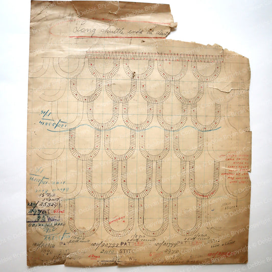 Vintage document with intricate line drawings and text on a white background