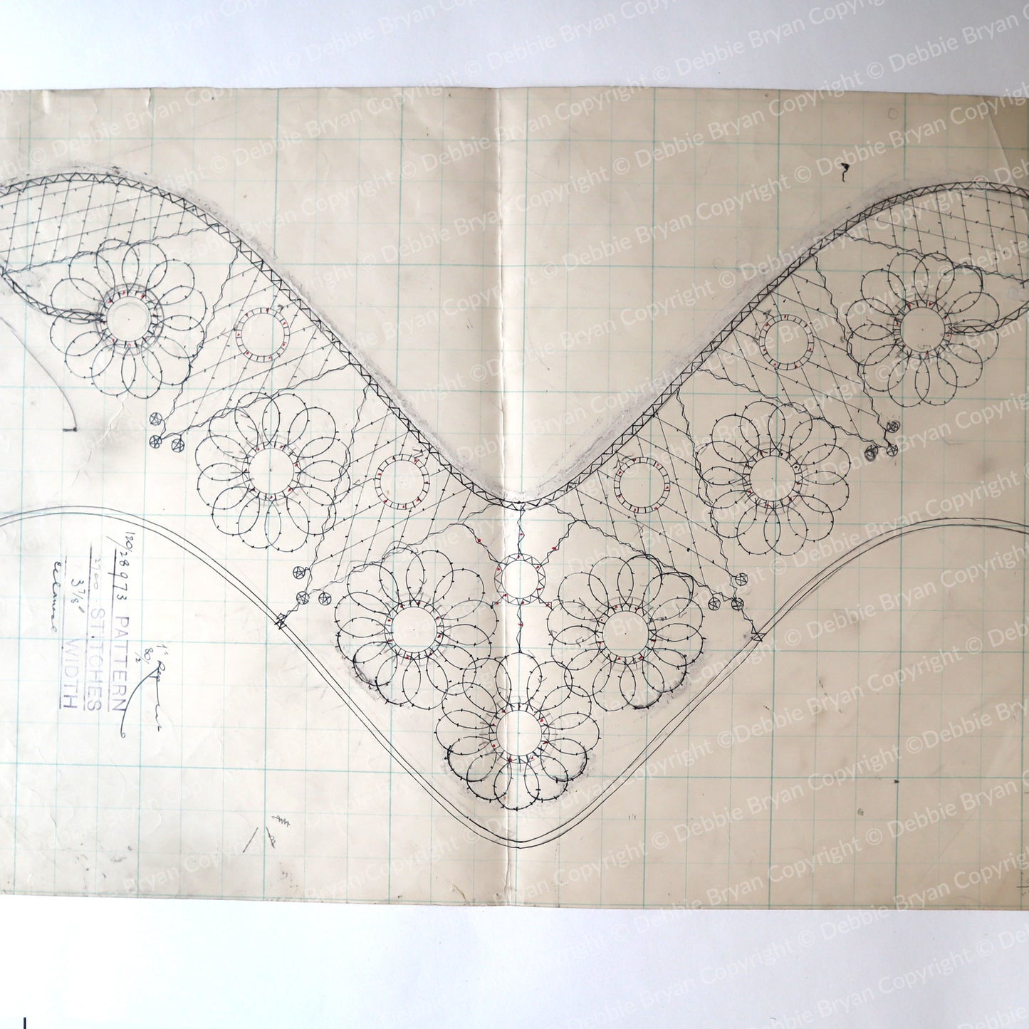 Vintage lace pattern on paper