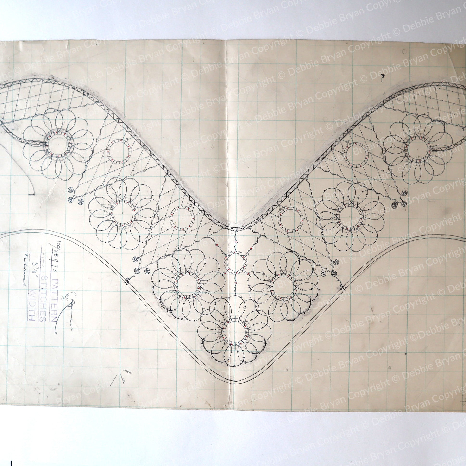 Vintage lace pattern on paper