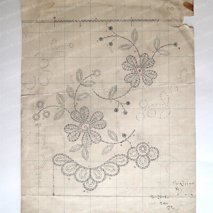 Floral lace design on a textured paper background