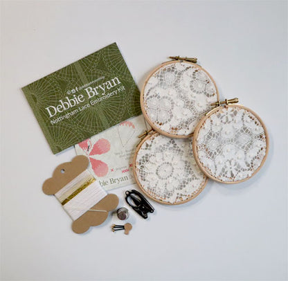 Nottingham Lace Embroidery Craft Kit: 3 Hoops