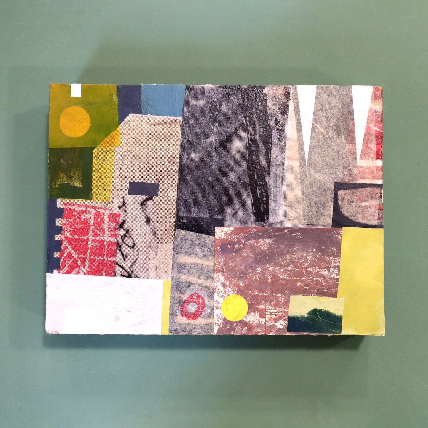 'Abbey and Fields' Mixed Media Artwork by Peter Clayton