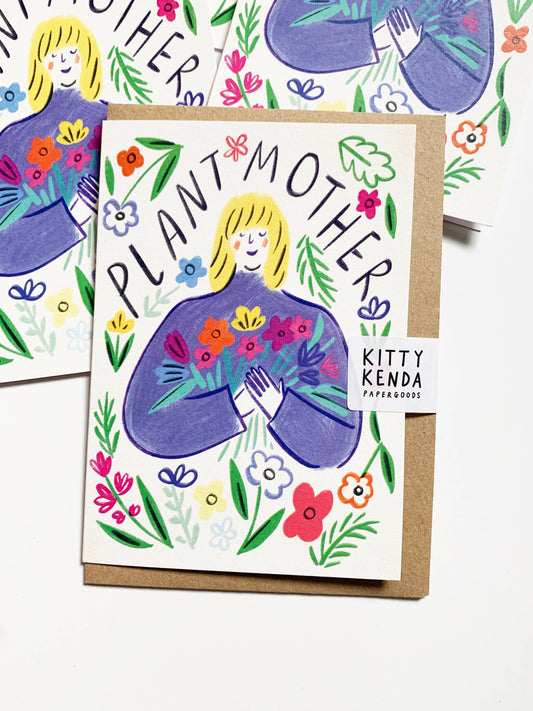 Kitty Kenda Plant Mother Greeting Card