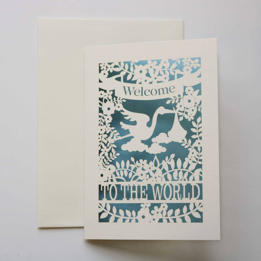Welcome to the World A6 Laser Cut New Baby Card