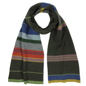 Katie Mawson Multi-stripe Lambs Wool Scarf