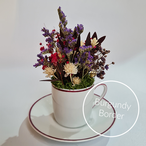 Teacup Floristry craft kit burgundy border