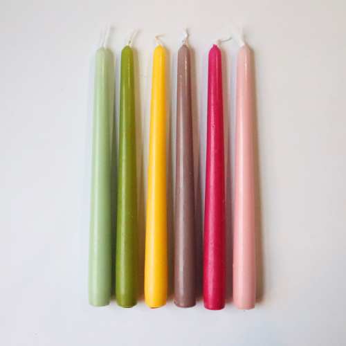 Set of 6 tapered dinner candles